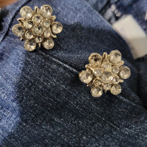 Vintage Tommy Hilfiger Button Fly Jeans Blue Flare Rhinestone Low Rise Retro 2 - Picture 9 of 16